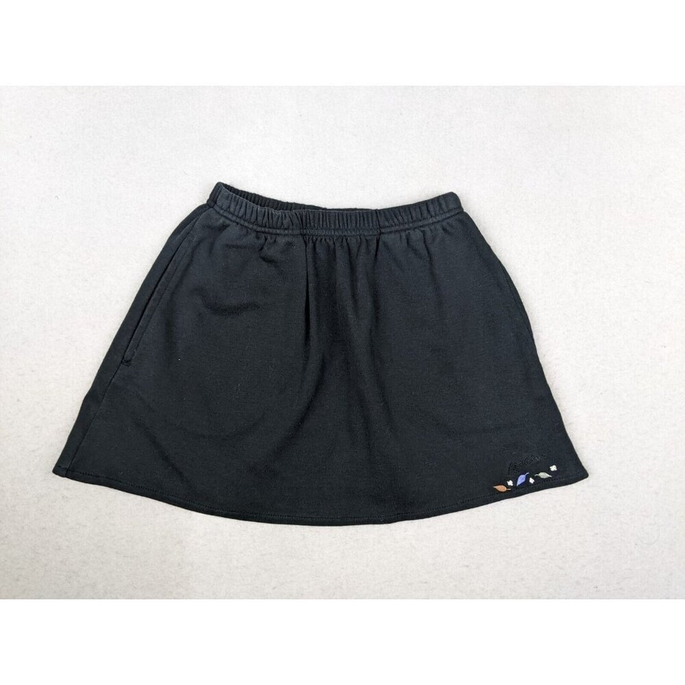 GIRL'S BLACK STRETCH KNIT ELASTIC WAIST PULL-ON SKIRT - SIZE XS